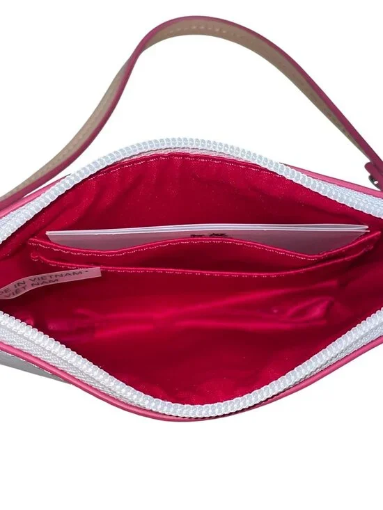 Coach Women’s Pink & White Ombré Leather With Key Lace Detail Wristlet Clutch - Picture 9 of 9